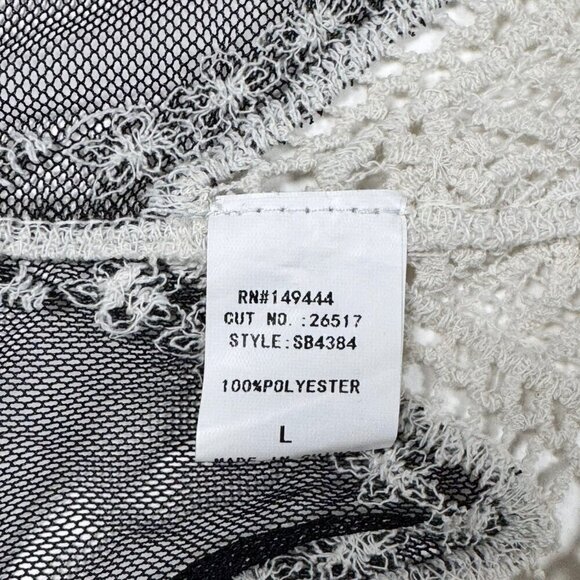 Whimsigoth Top Sz.L Black Mesh Embroidered Sheer Dark Romantic Witchy Goth - Picture 10 of 12